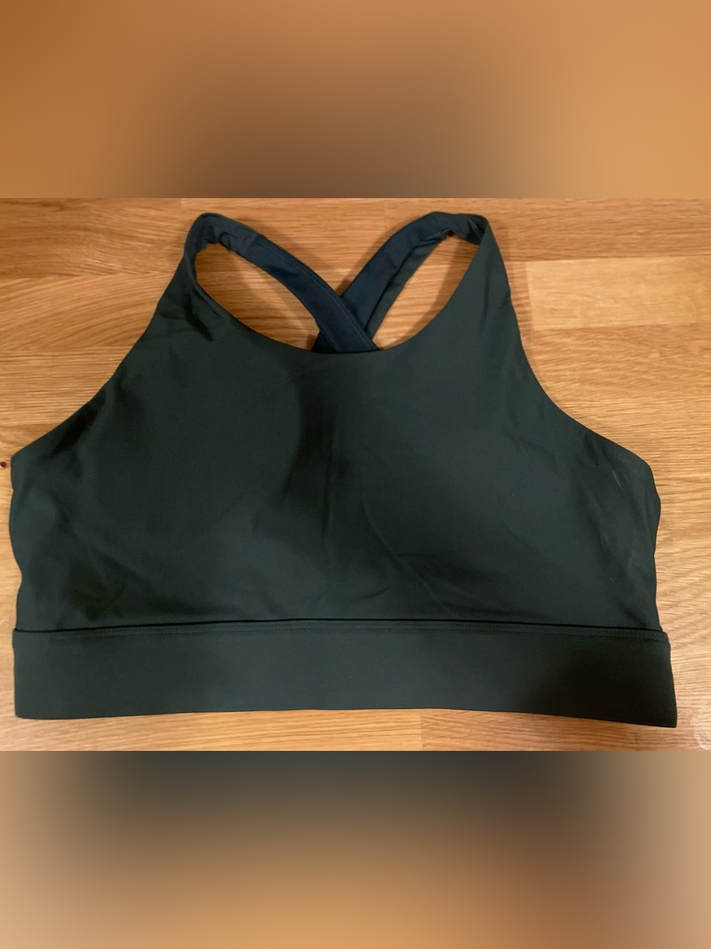 Fabletics Forest Green Cross-Back Sports Bra